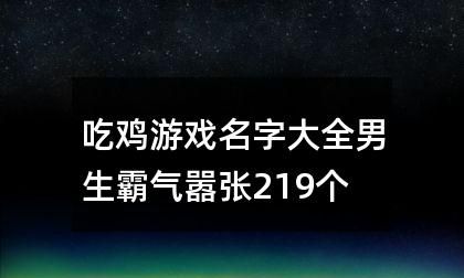 吃雞名字高冷霸氣的名字_冷酷吃雞名字_涼雞好聽的名字