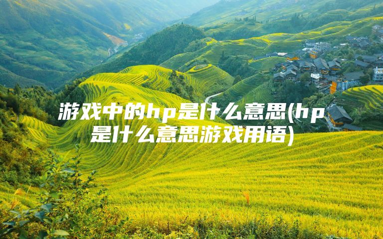 游戲中的hp是什么意思(hp是什么意思游戲用語(yǔ))