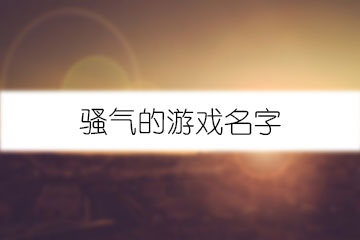 很騷很皮的游戲名字_騷皮名字游戲ID_騷皮名字游戲叫什么